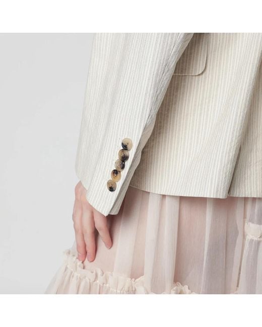 Dries Van Noten Natural Écru Oversized Double-Breasted Jacket By