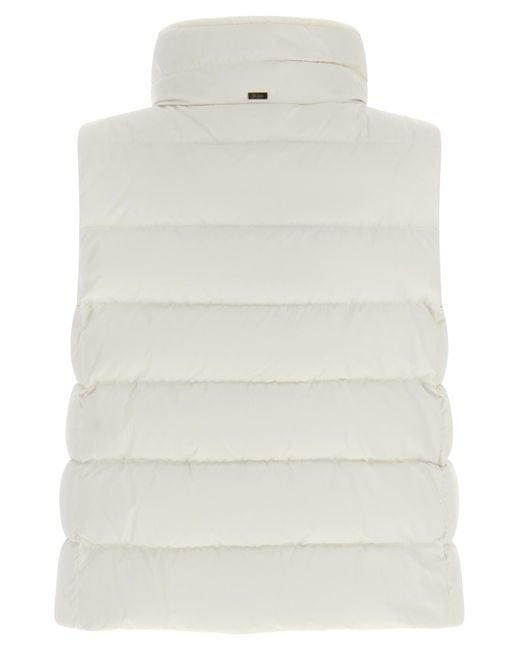 Herno White Technical Satin Vest