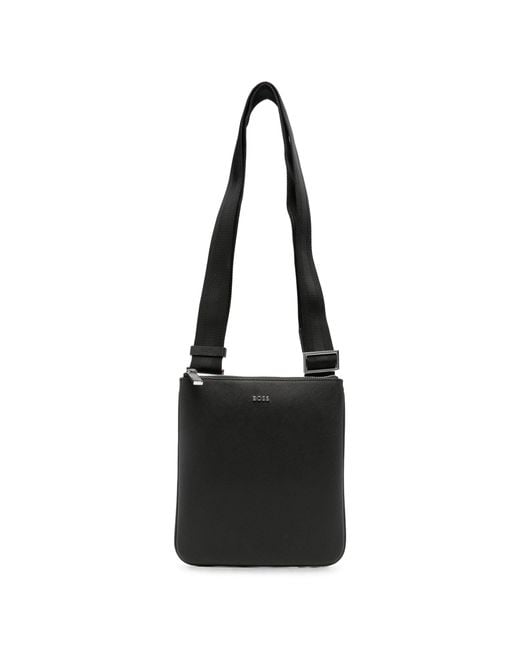 Boss Black Polyester Crossbody Bag for men