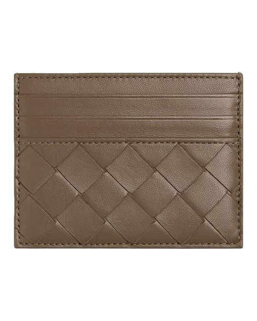 Bottega Veneta Brown Woven Leather Card Case