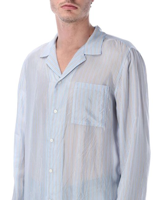 Dries Van Noten Blue Cartly Striped Shirt for men