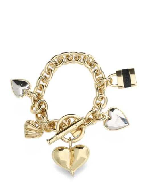 Chloé Metallic 'Paddington' Bracelet With Charms