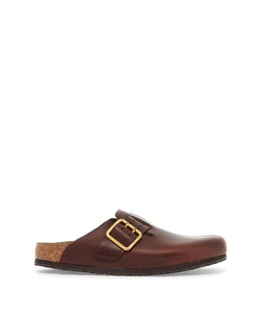 Birkenstock Brown Boston Bold Leather Clog With Sab for men