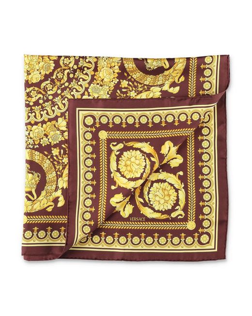 Versace Metallic Printed Silk Scarf