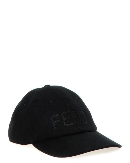 Fendi Black Logo Cap for men