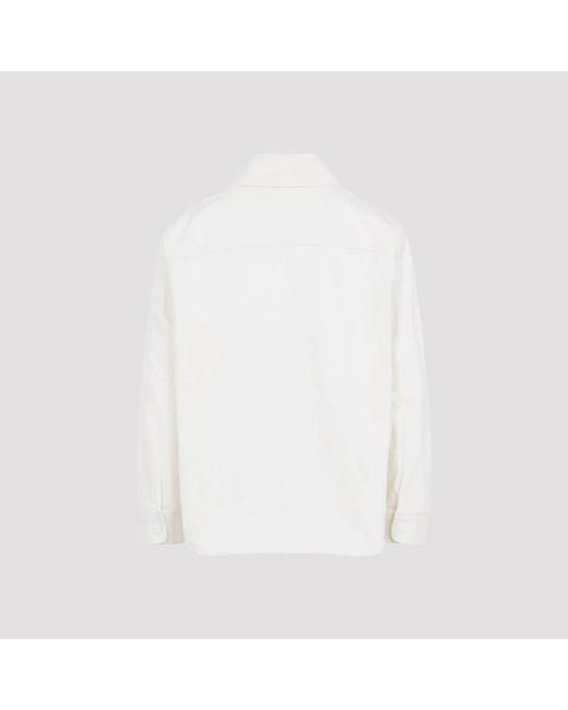 AMI White Overshirt With Knitted for men