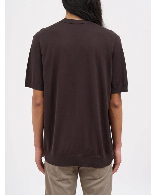 Paolo Pecora Black Crew Neck Silk Sweater for men