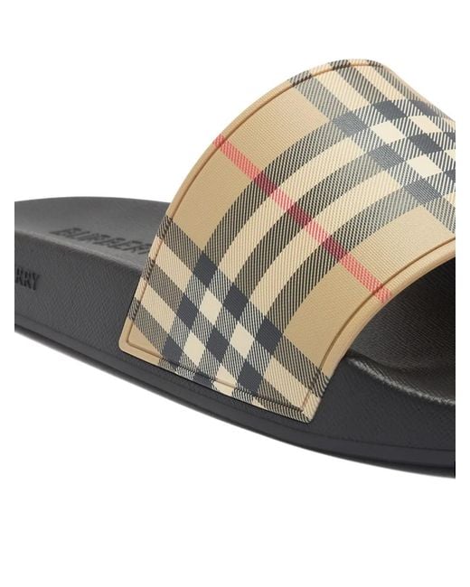 Burberry White Check Slides for men
