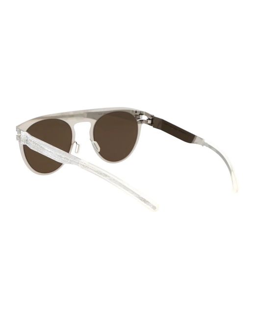 Mykita Gray Pine Flash Metal Sunglasses