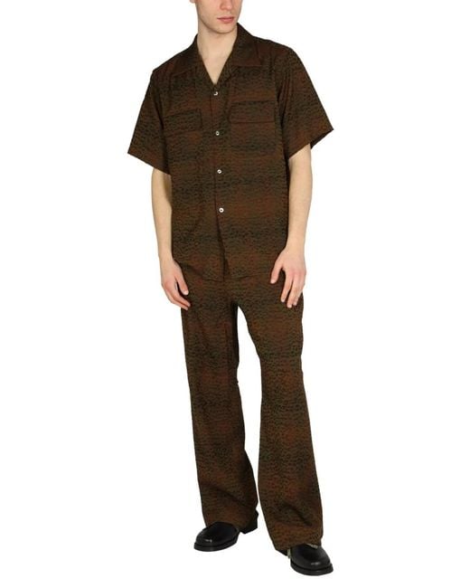 Needles Green Animalier Print Shirt for men