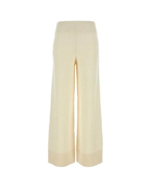 Camilla & Marc White Ivory Wool Blend Ash Wide-Leg Pant