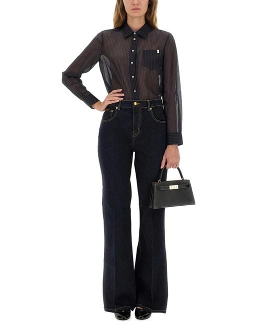 Tory Burch Black Striped Cotton Shirt