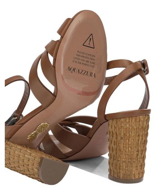 Aquazzura Brown "Copacabana 85Mm" Heeled Sandals