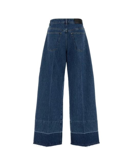 Givenchy Blue Raw Edge Wide Leg Denim Trousers