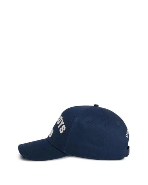 DSquared² Blue D2 College Baseball Cap for men
