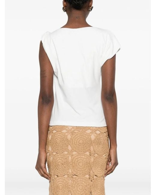 Pinko White Cotton Elastane Sweater