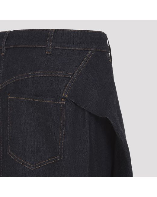 Jacquemus Blue Dark Denim Midi Skirt