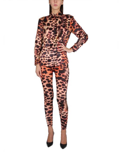 Roberto Cavalli Red Animal Print Shirt