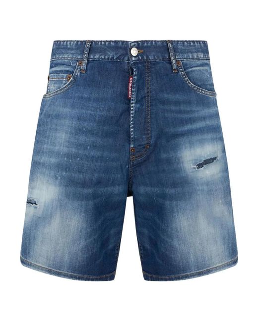 DSquared² Blue Cotton Elastane Shorts for men