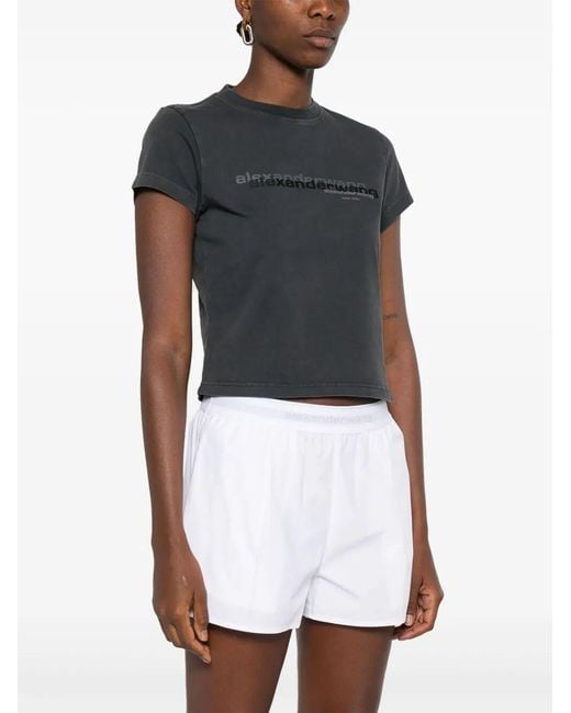 Alexander Wang Black Shrunken Logo Tee