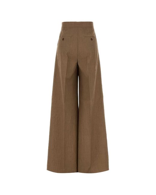 Max Mara Natural Biscuit Wool Teruel Flared Leg Pant