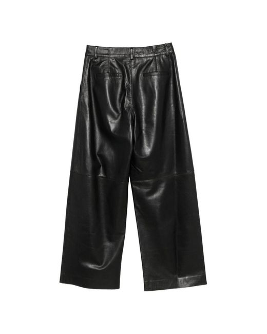 P.A.R.O.S.H. Gray Lamb Leather Trousers