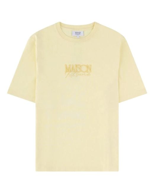 Maison Kitsuné Yellow Maison Kitsuné T-Shirt Con Logo