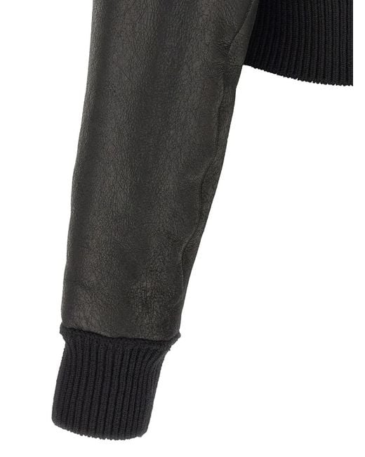 Rick Owens Black 'Flight Jkt Cropped' Bomber Jacket for men