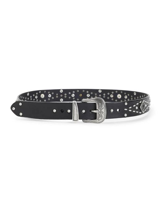 Golden Goose Deluxe Brand Black Cow Leather Studded Belt