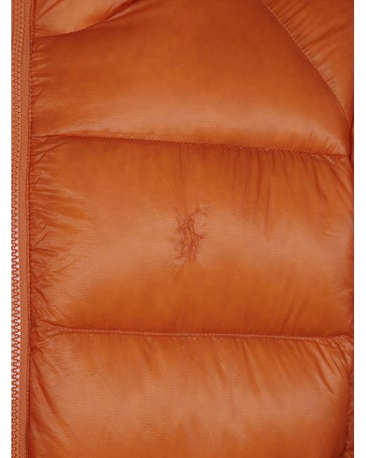 Polo Ralph Lauren Orange Woven Puffer Jacket for men