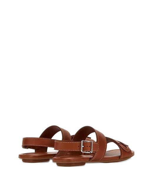 Hogan Brown Flat Sandal Light
