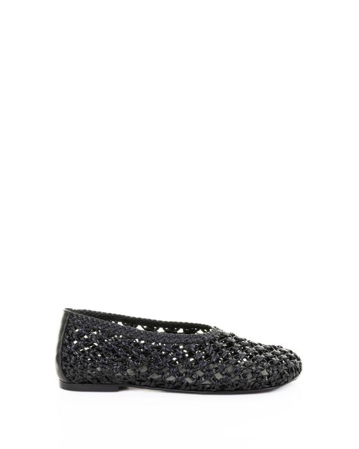Elena Iachi Black Perforated Leather Slipper