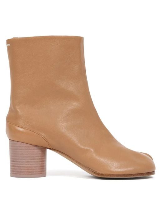 Maison Margiela Brown Tabi 60Mm Leather Ankle Boots