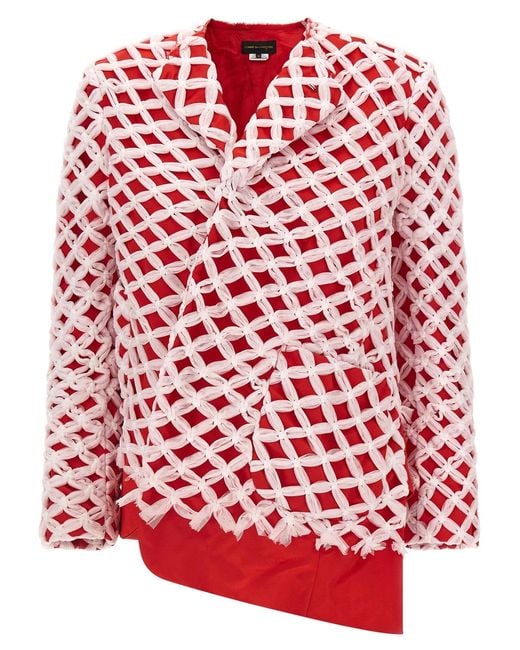 Comme des Garçons Red Tulle Weave Blazer