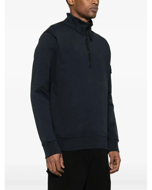 Stone Island Blue Ls Cotton Polo Shirt for men