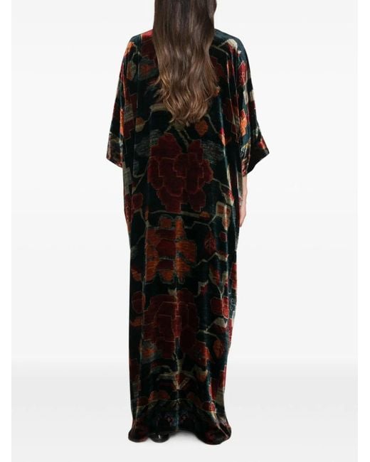 Pierre Louis Mascia Black Printed Long Dress