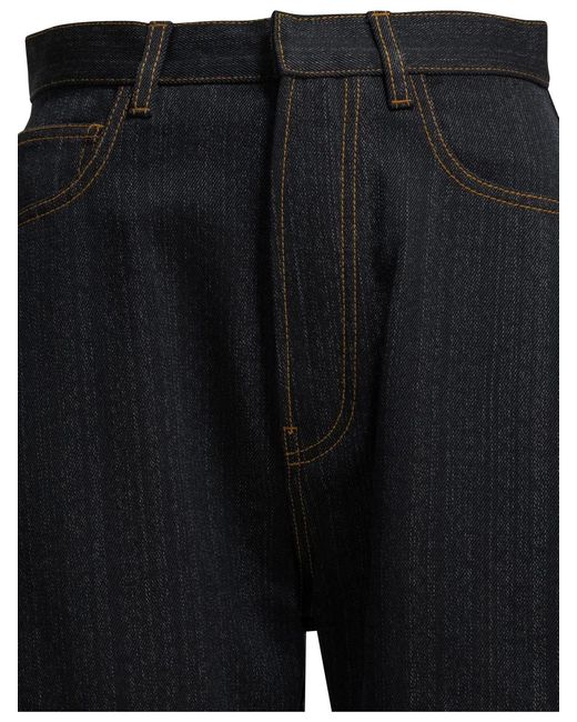 Alaïa Blue Alaia "Round" Wide-Leg Jeans