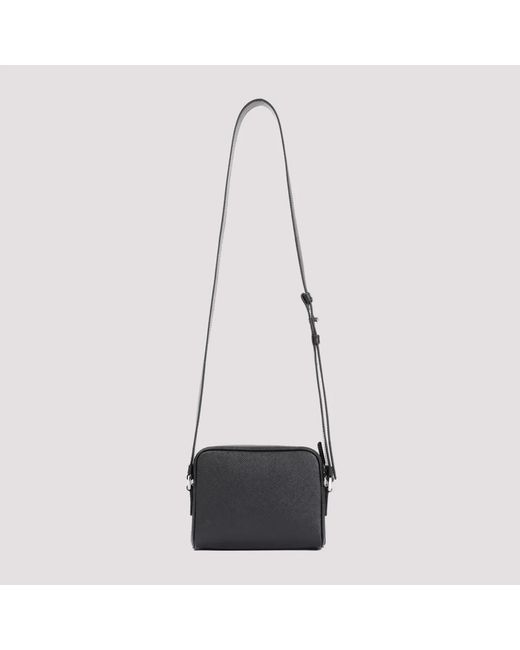 Prada Black Messenger Bag With Logo for men