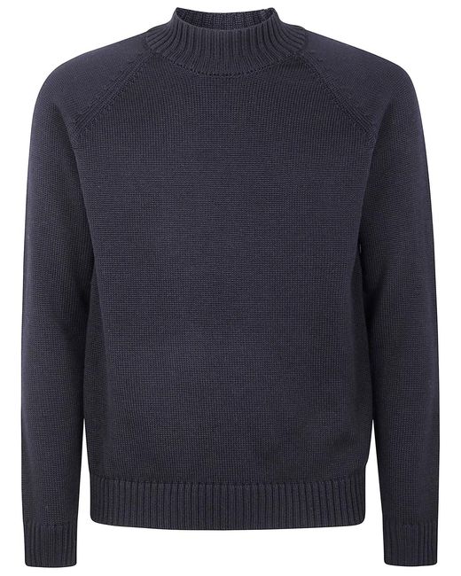 Slowear Blue Sweater With Crew Neck for men