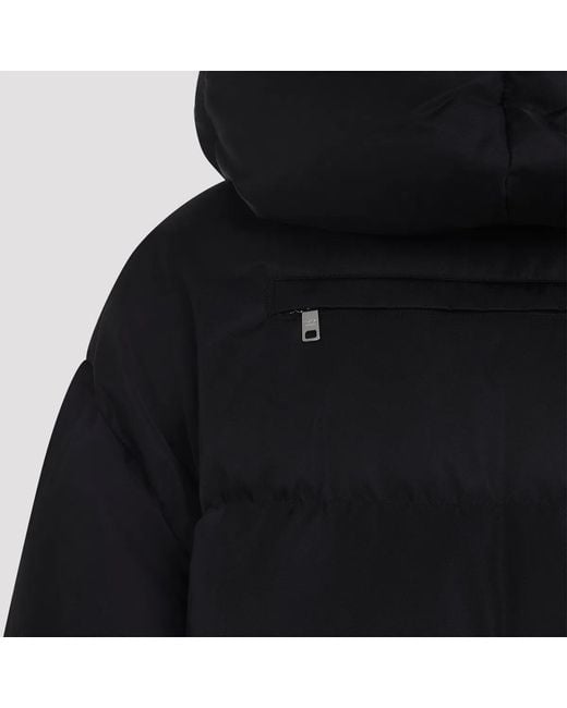 Prada Black Contrasting Lining Hooded Down Jacket