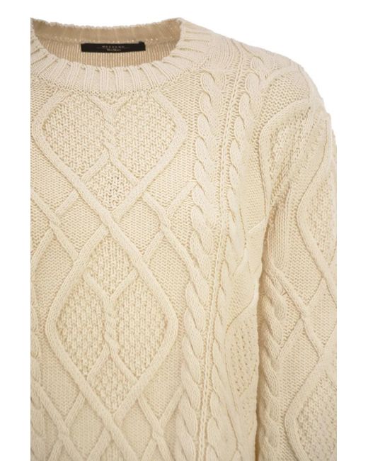Weekend by Maxmara Natural Raw Tenore Sweater With Cabled Knit