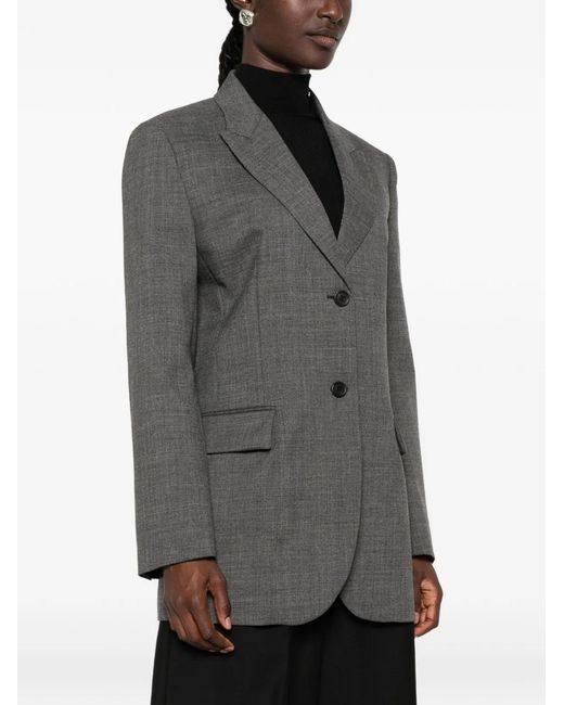 Prada Gray Wool Single-Breasted Jacket