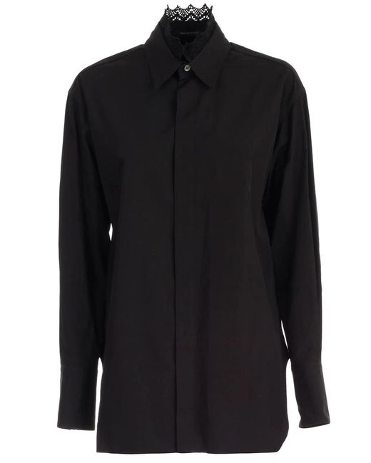 Y's Yohji Yamamoto Black Shirt L/S Collar Lace