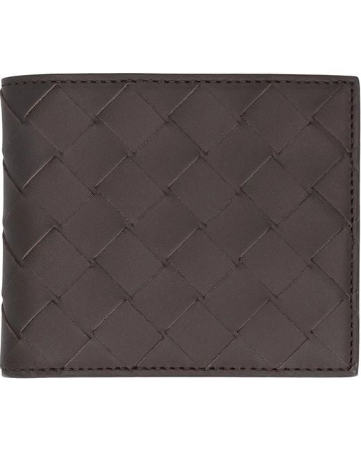 Bottega Veneta Gray Intrecciato Bi-Fold Wallet for men