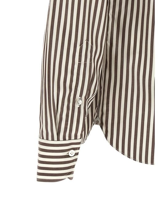 Borriello Brown Striped Shirt for men