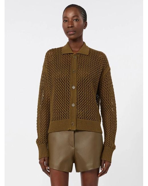 Max Mara Green Cotton Cordon Cardigan