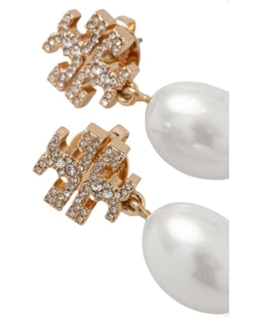 Tory Burch White Kira Pearl Earrings