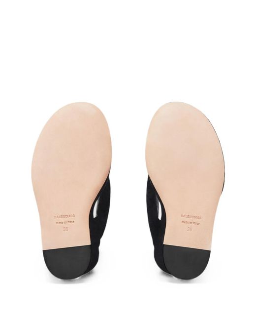 Balenciaga Black Gaeta Wedge Thong Sandals