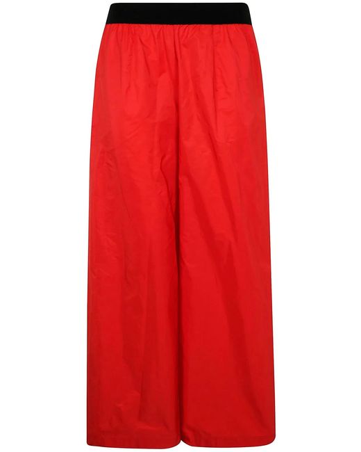 Maria Calderara Red Polyester Trousers