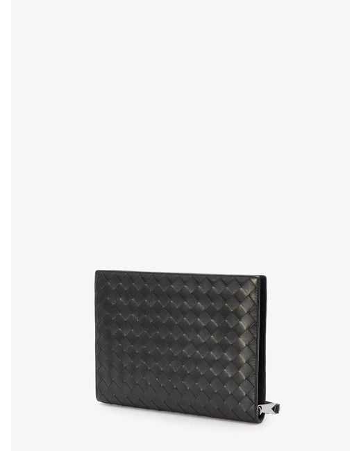 Bottega Veneta Black Intrecciato Vn Document Case for men